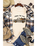 Azura Exchange Leopard Truck Pumpkin Graphic Tee - Khaki - L