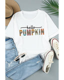 Azura Exchange Pumpkin Leopard Graphic Casual Tee - L