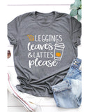 Azura Exchange Leaves and Lattes Please Graphic Tee - S