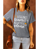 Azura Exchange Leaves and Lattes Please Graphic Tee - S