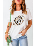 Azura Exchange Leopard Heart Shape Rugby Print T-Shirt - L