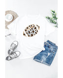 Azura Exchange Leopard Heart Shape Rugby Print T-Shirt - S