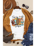 Azura Exchange Pumpkin Graphic Print Crew Neck T-Shirt - M