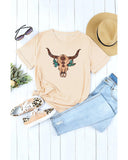 Azura Exchange Western Steer Skull Graphic Print T-Shirt - 2XL