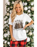 Azura Exchange Leopard Christmas Tree Graphic Print T-Shirt - S