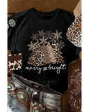 Azura Exchange Leopard Christmas Tree Graphic Print T-Shirt - M