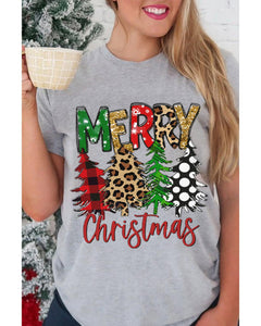 Azura Exchange Christmas Tree Pattern Crew Neck Graphic Tee - S