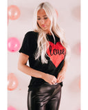 Azura Exchange Heart Shaped Glitter Print T-Shirt - S