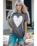 Azura Exchange Heart Graphic Print T-Shirt - L