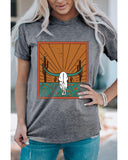 Azura Exchange Steer Skull Graphic Print T-Shirt - S