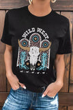 Azura Exchange Steer Skull Graphic Print T-Shirt - XL