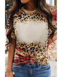 Azura Exchange Leopard Print Short Sleeve T-Shirt - L