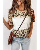 Azura Exchange Leopard Print Short Sleeve T-Shirt - L