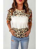 Azura Exchange Leopard Print Short Sleeve T-Shirt - L