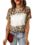 Azura Exchange Leopard Print Short Sleeve T-Shirt - L