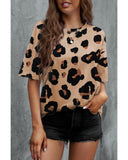 Azura Exchange Leopard Print Loose T-Shirt - M