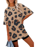 Azura Exchange Leopard Print Loose T-Shirt - M