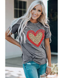 Azura Exchange Leopard Heart Graphic T-shirt - L