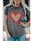 Azura Exchange Leopard Heart Graphic T-shirt - L