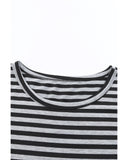 Azura Exchange Butterfly Sleeve Striped T-Shirt - L