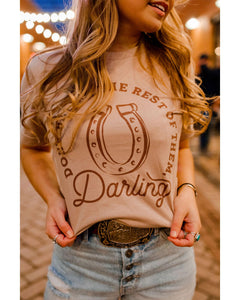 Azura Exchange Darling Letter Graphic Print T-Shirt - L