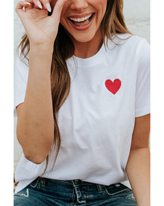 Azura Exchange Embroidered Heart Pattern T-Shirt - L