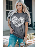 Azura Exchange Leopard Kiss Print Valentines Heart Graphic Tee - M