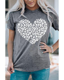 Azura Exchange Leopard Kiss Print Valentines Heart Graphic Tee - XL