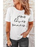 Azura Exchange Jesus Loves Sinners Funny T-Shirt - XL