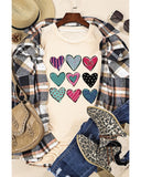 Azura Exchange Valentines Multi Pattern Heart Print T-Shirt - 2XL