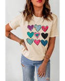 Azura Exchange Valentines Multi Pattern Heart Print T-Shirt - L