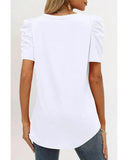 Azura Exchange V-Neck Puff Sleeve T-Shirt - XL