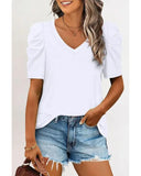 Azura Exchange V-Neck Puff Sleeve T-Shirt - XL