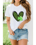 Azura Exchange Leopard Heart Shaped Print Crewneck Graphic Tee - S