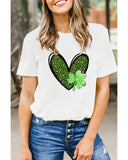 Azura Exchange Leopard Heart Shaped Print Crewneck Graphic Tee - S