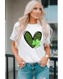 Azura Exchange Leopard Heart Shaped Print Crewneck Graphic Tee - S