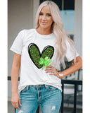 Azura Exchange Leopard Heart Shaped Print Crewneck Graphic Tee - S