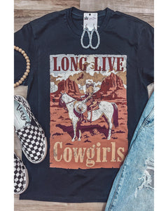 Azura Exchange LONG LIVE Cowgirls Graphic Print T-Shirt - L