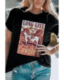 Azura Exchange LONG LIVE Cowgirls Graphic Print T-Shirt - L