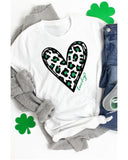 Azura Exchange Leopard Heart Print St Patricks Day T Shirt - XL