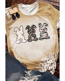 Azura Exchange Easter Bunny Leopard Bleached Print Graphic Tee - L