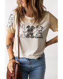 Azura Exchange Easter Bunny Leopard Bleached Print Graphic Tee - M