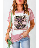 Azura Exchange Leopard Rabbit Tie Dye Graphic T-Shirt - M