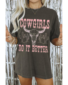 Azura Exchange COWGIRLS DO IT BETTER Graphic Print Oversized T Shirt - L