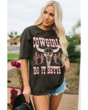 Azura Exchange COWGIRLS DO IT BETTER Graphic Print Oversized T Shirt - L