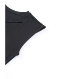 Azura Exchange Slash Cutout Cap Sleeve T Shirt - M