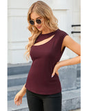 Azura Exchange Cutout Cap Sleeve T Shirt - XL