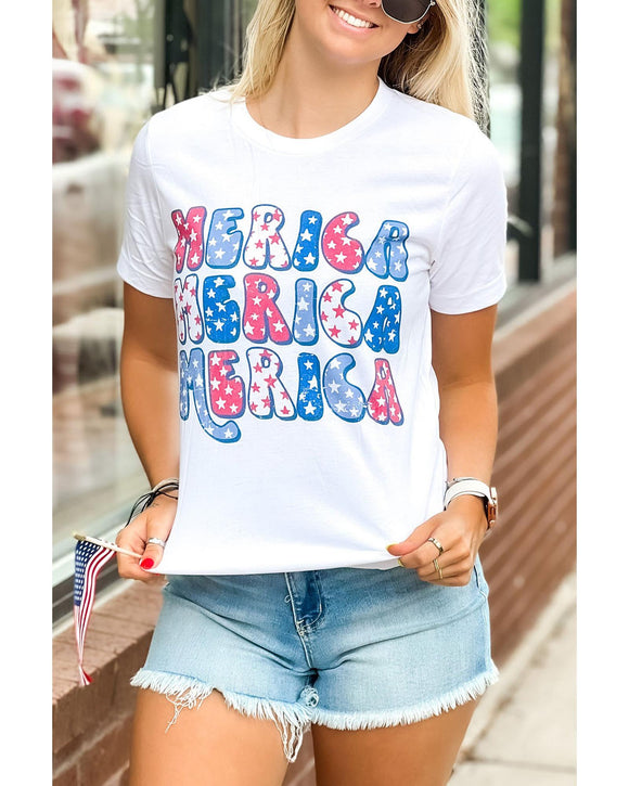 Azura Exchange Graphic Tee with MERICA Flag Element - L