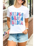 Azura Exchange Graphic Tee with MERICA Flag Element - L