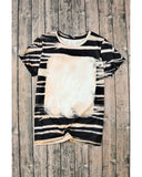 Azura Exchange Tie Dye Stripe Print Bleached T-Shirt - M